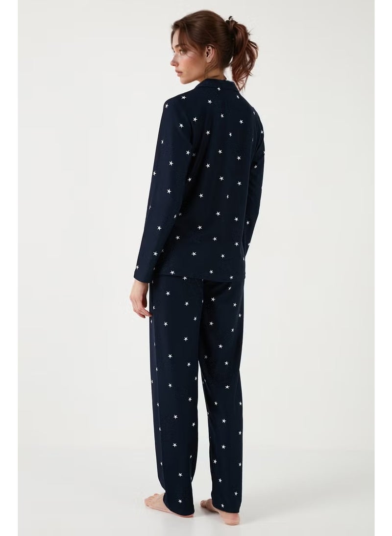 Lela Stretch Regular Fit Open Collar Elastic Waist Pajama Set Women's PAJAMAS SET 65720501 - Image 1